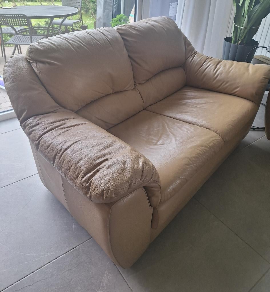 2-zitszetel Kalfsleder, Ophalen, Gebruikt, Minder dan 75 cm, Tweepersoons