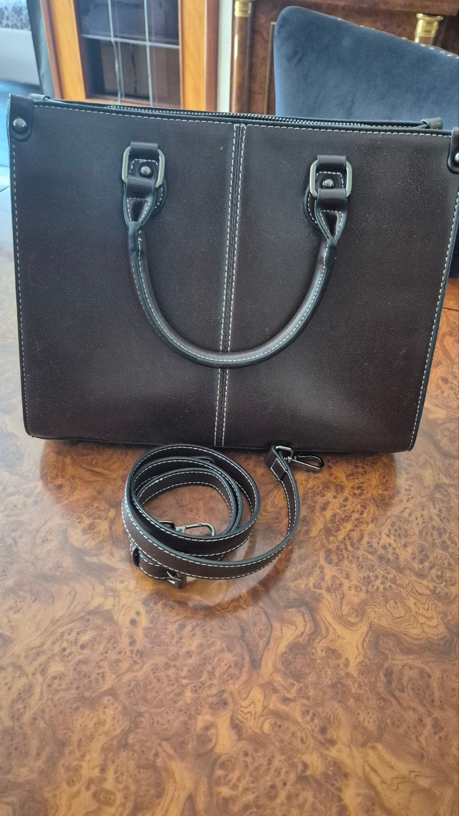 Donker bruine handtas, Ophalen, Nieuw, Bruin, Handtas