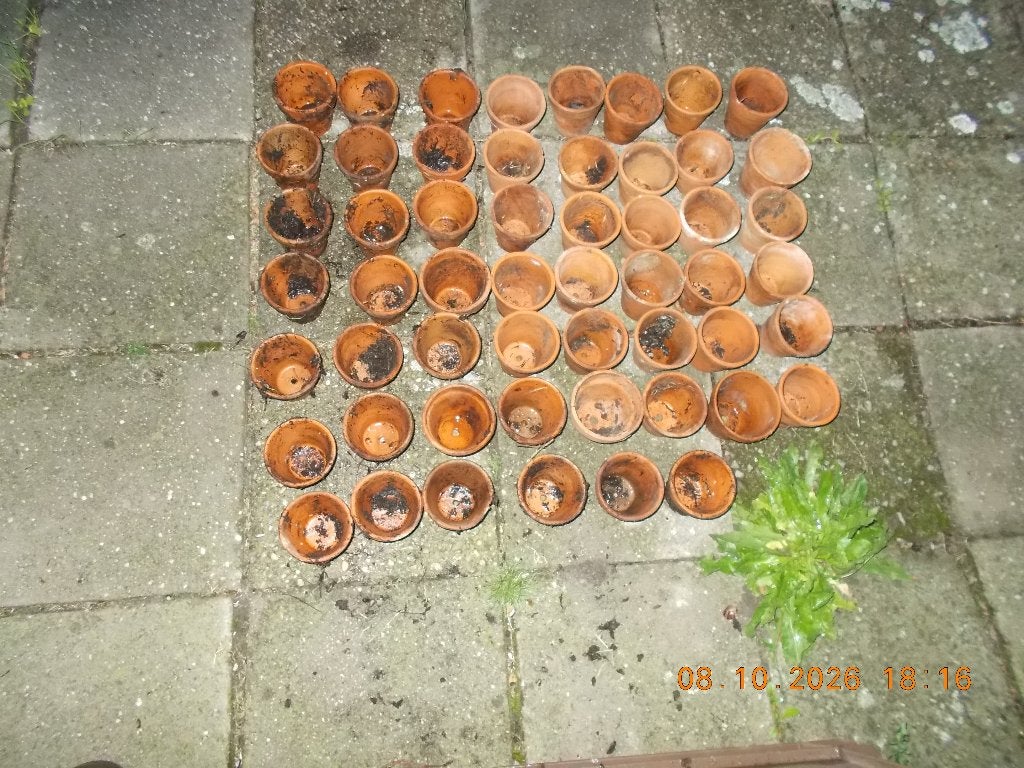 terracotta bloempotjes, Tuin en Terras, Ophalen, Gebruikt, Rond, Terracotta