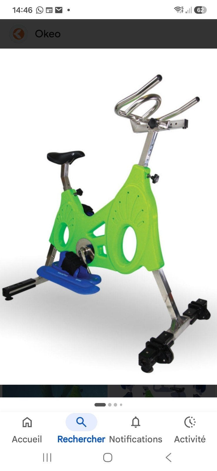 Aquabike fiets, Ophalen