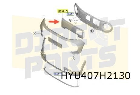 Hyundai Inster (1/25-) afdekking voorbumpergrille boven (bij, -, -, Nieuw, Bumper