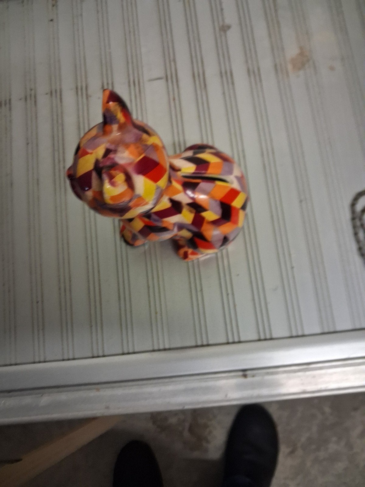 glazen kat in kleur, Ophalen