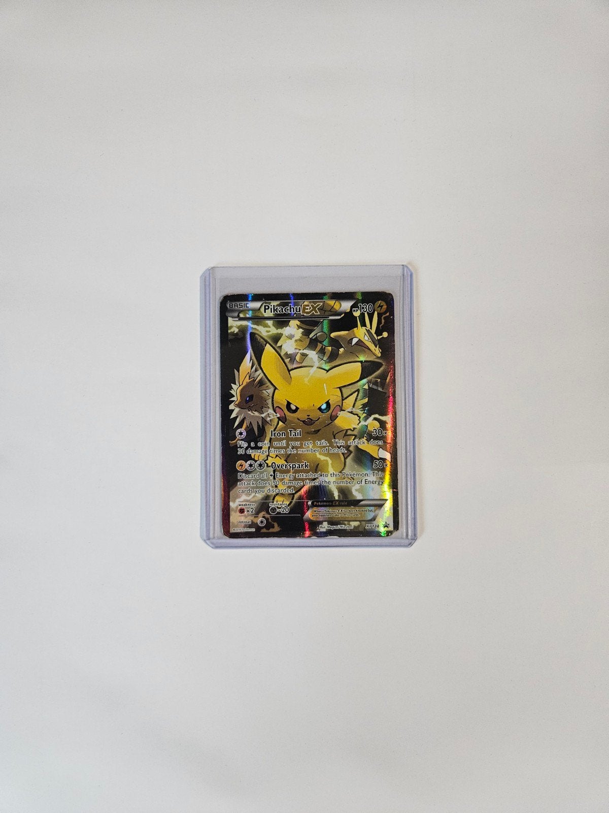 Pikachu EX XY124 Black star promo kaart, Ophalen of Verzenden, Gebruikt, Losse kaart, Foil
