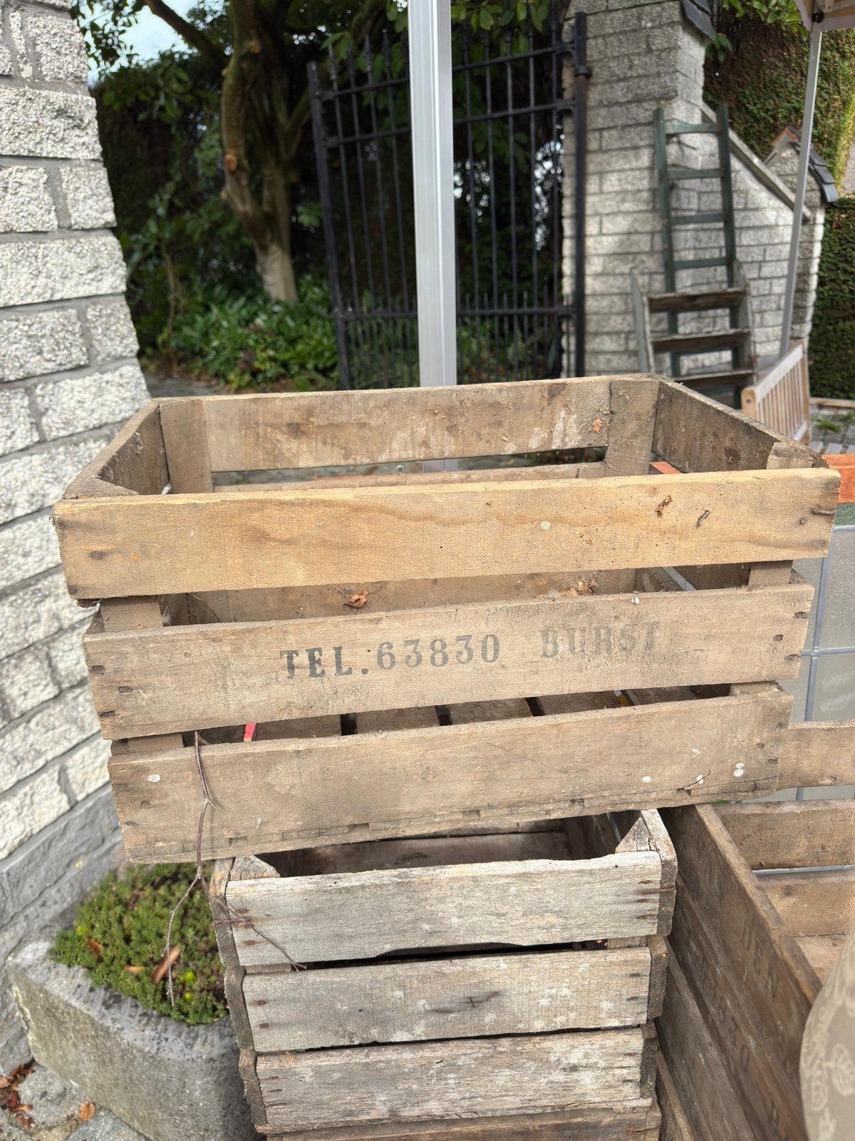 Oude houten fruitkisten, Ophalen, Gebruikt