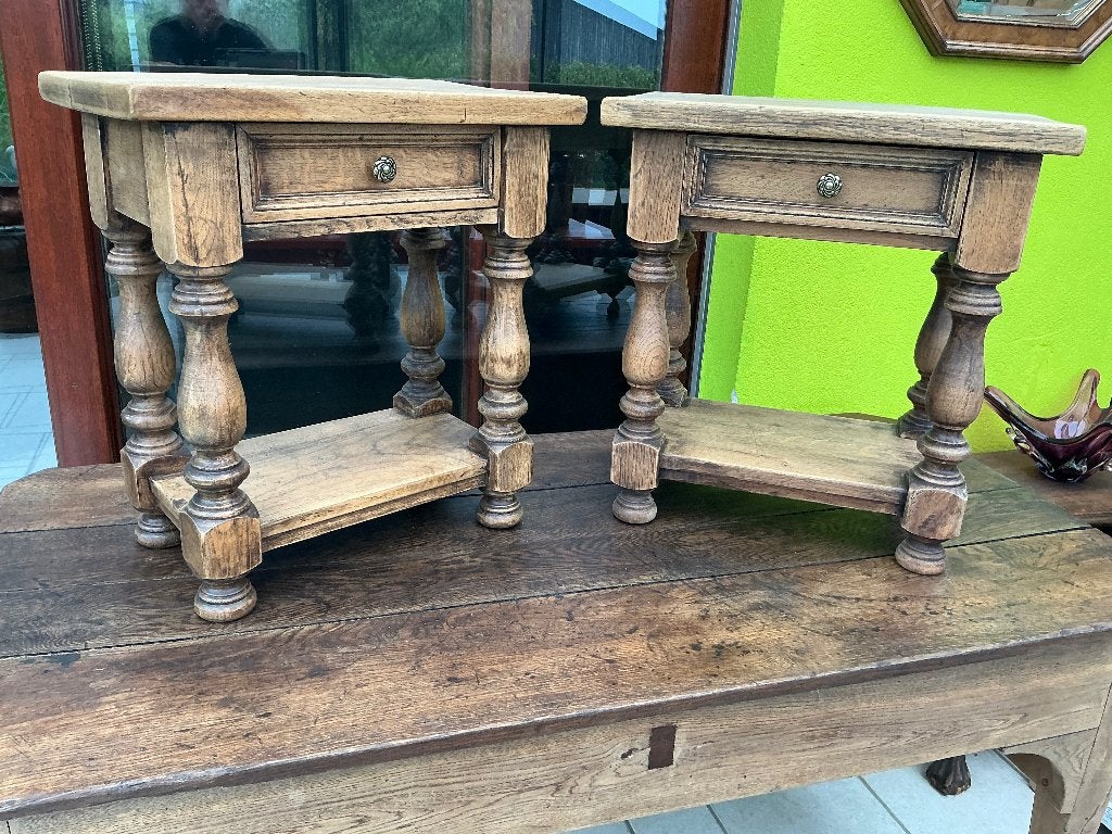 TABLES DE CHEVETS EN CHÊNE MASSIFS VINTAGE, Enlèvement