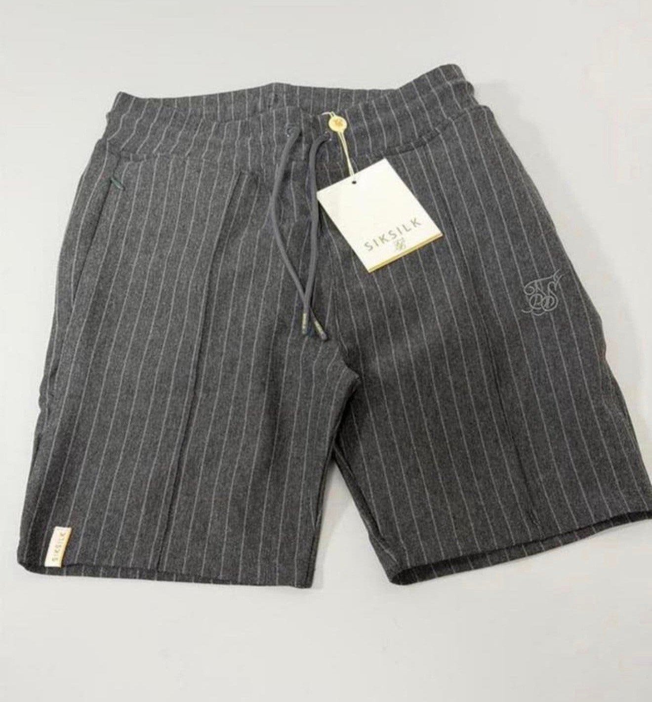 Short à fines rayures SikSilk Smart Essential gris chiné XS, Enlèvement ou Envoi, Neuf, Taille 46 (S) ou plus petite, Gris