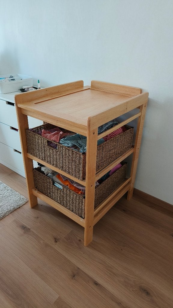 Verzorgingstafel incl. Rieten manden, Ophalen, Gebruikt, Minder dan 75 cm, 50 tot 70 cm