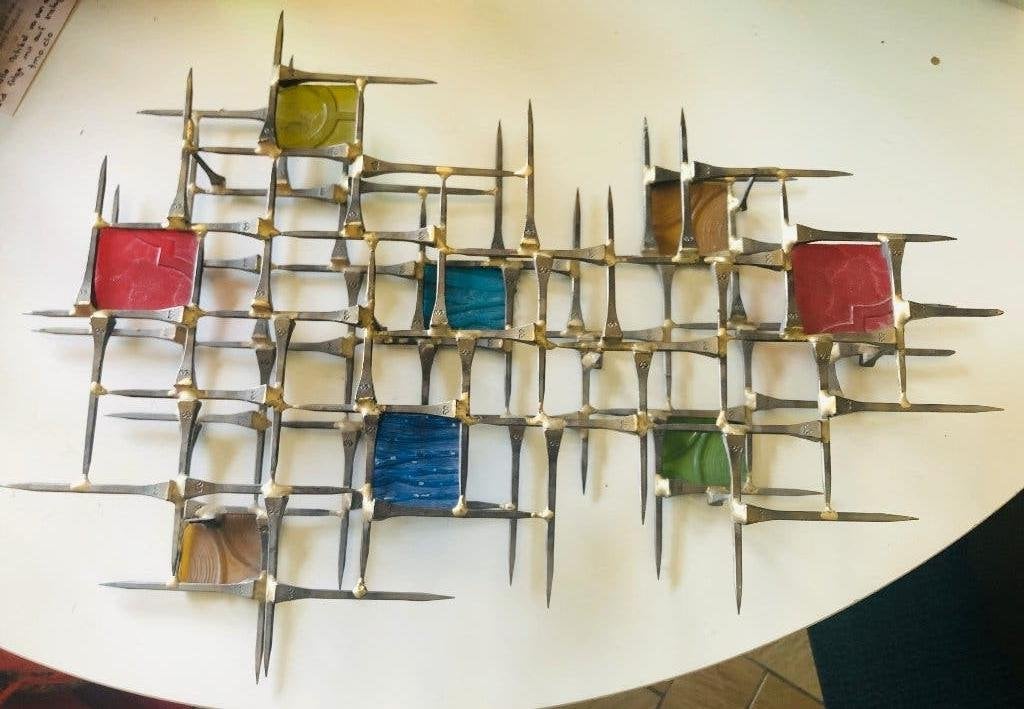 Mid-Century Brutalist Wandsculptuur - Jaren 70, Ophalen