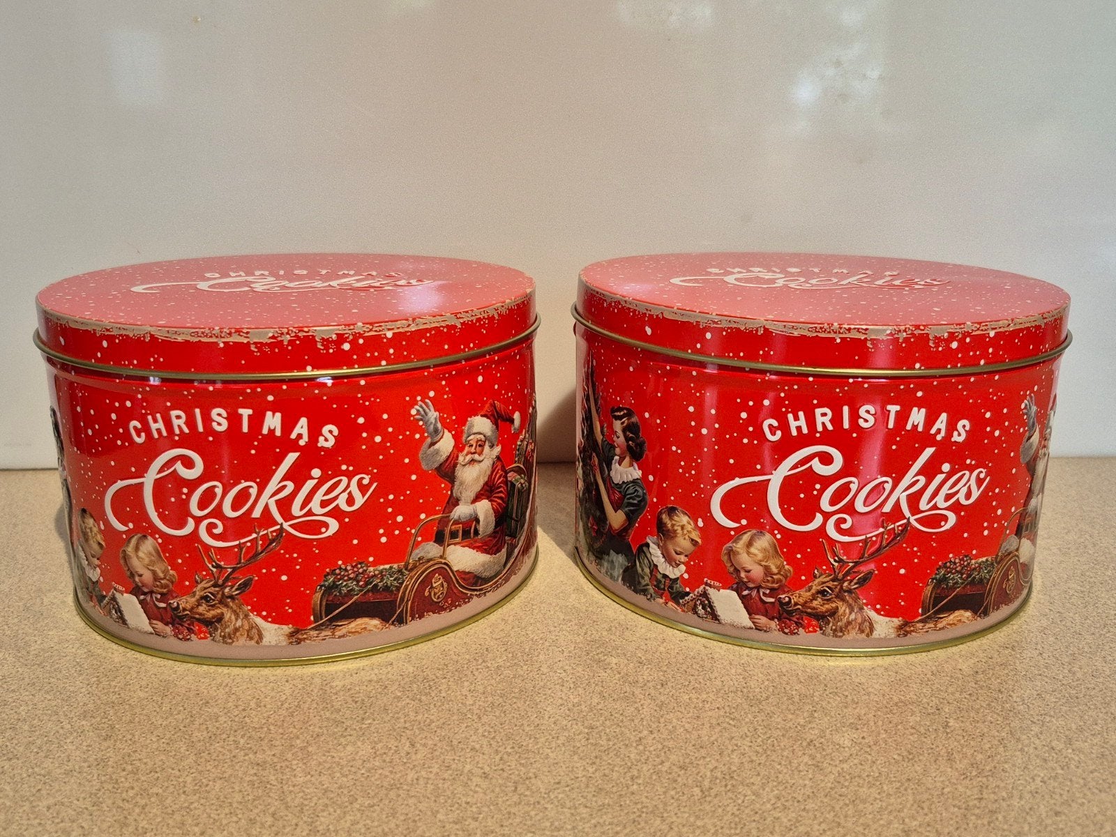 Christmas Cookies blikken metalen dozen; samen €6, Ophalen of Verzenden, Zo goed als nieuw, Koek(jes), Overige merken