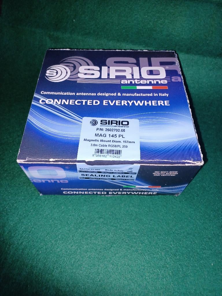 Embase magnétique SIRIO   MAG 145 PL + antenne SIRIO HP2070R, Enlèvement, Comme neuf, Antenne