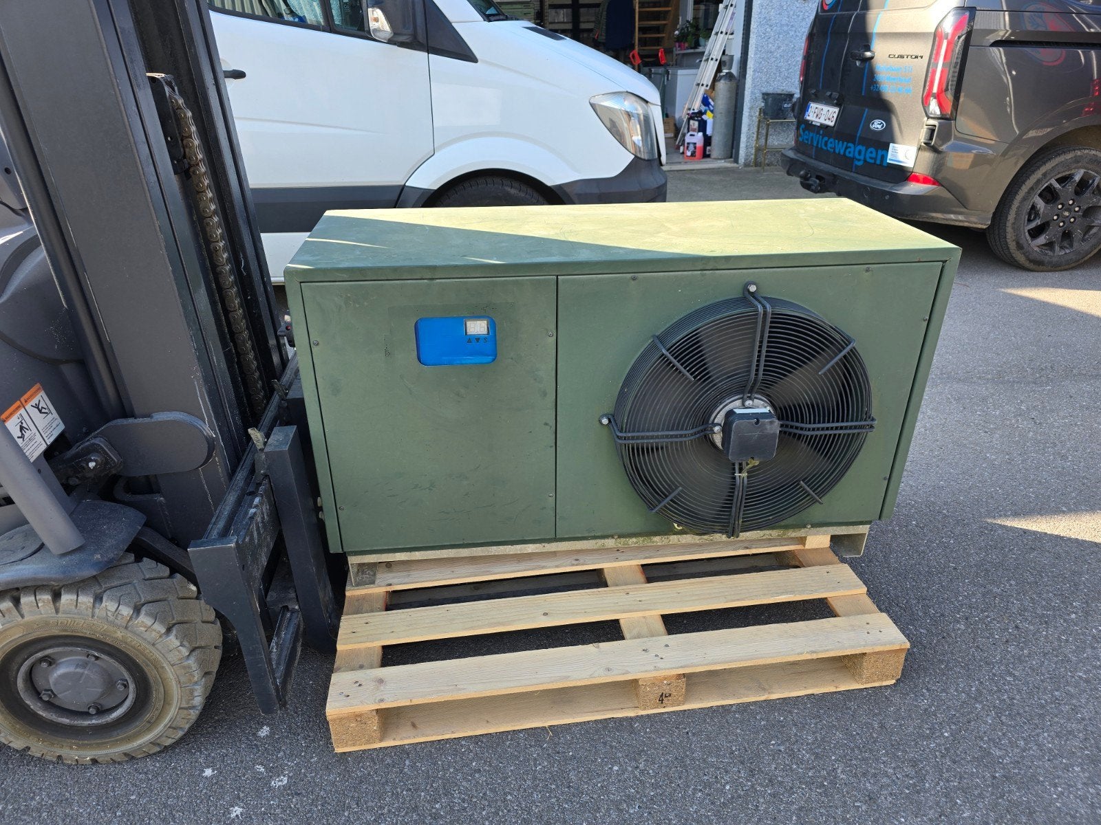 warmtepomp zwembad 380v, Ophalen
