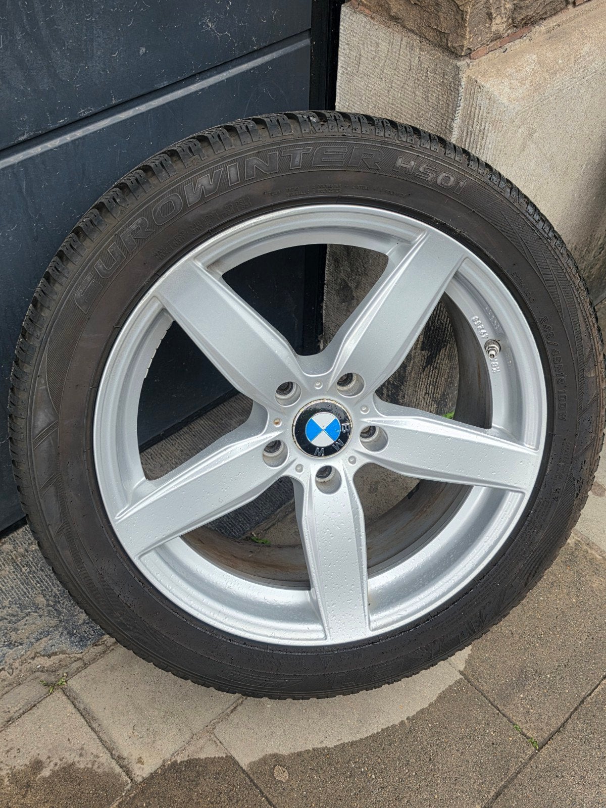 Jantes BMW 18' avec pneus d'hiver Série 5 245/45/18 520 F10, Enlèvement ou Envoi, Véhicule de tourisme, 18 pouces, Utilisé