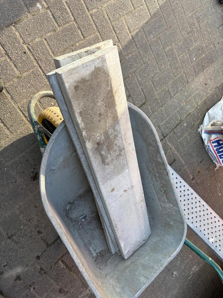 Boordsteen Fijne Boord Grijs 100 x 20,5 x 3-1.5 cm - 3 stuks, Tuin en Terras, Bielzen en Borduren, Ophalen, Zo goed als nieuw