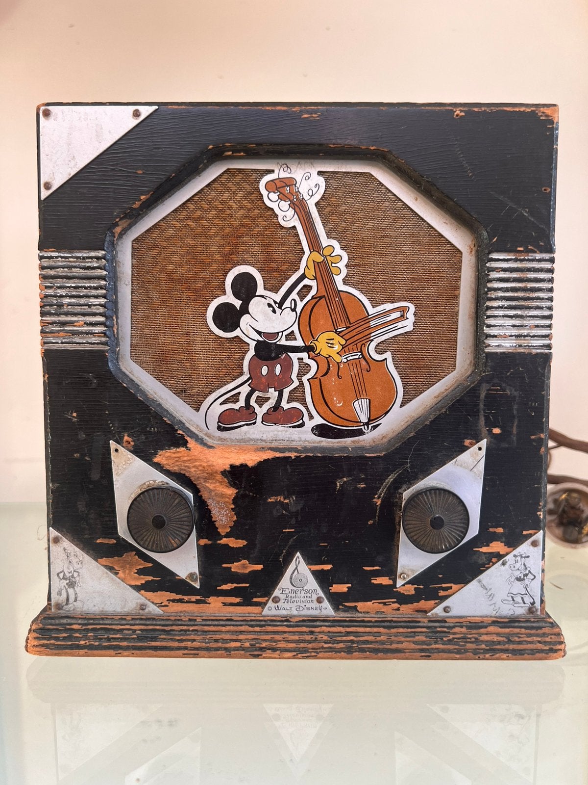 Radio Emerson Mickey Mouse model 410 uit 1933, Antiek en Kunst, Antiek | Tv's en Audio, Ophalen of Verzenden