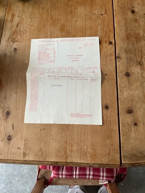 note de crédit 1949 Etbl Vanerborght frères Bruxelles, Enlèvement