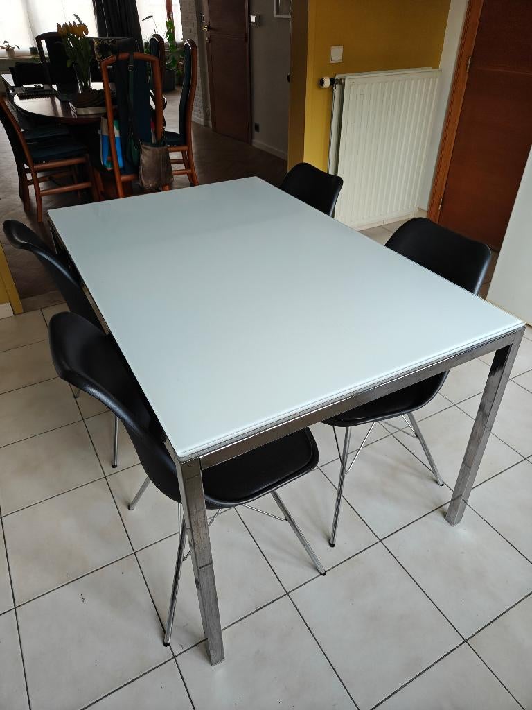Keukentafel, Maison & Meubles, 100 à 150 cm, Quatre personnes, Verre, Enlèvement