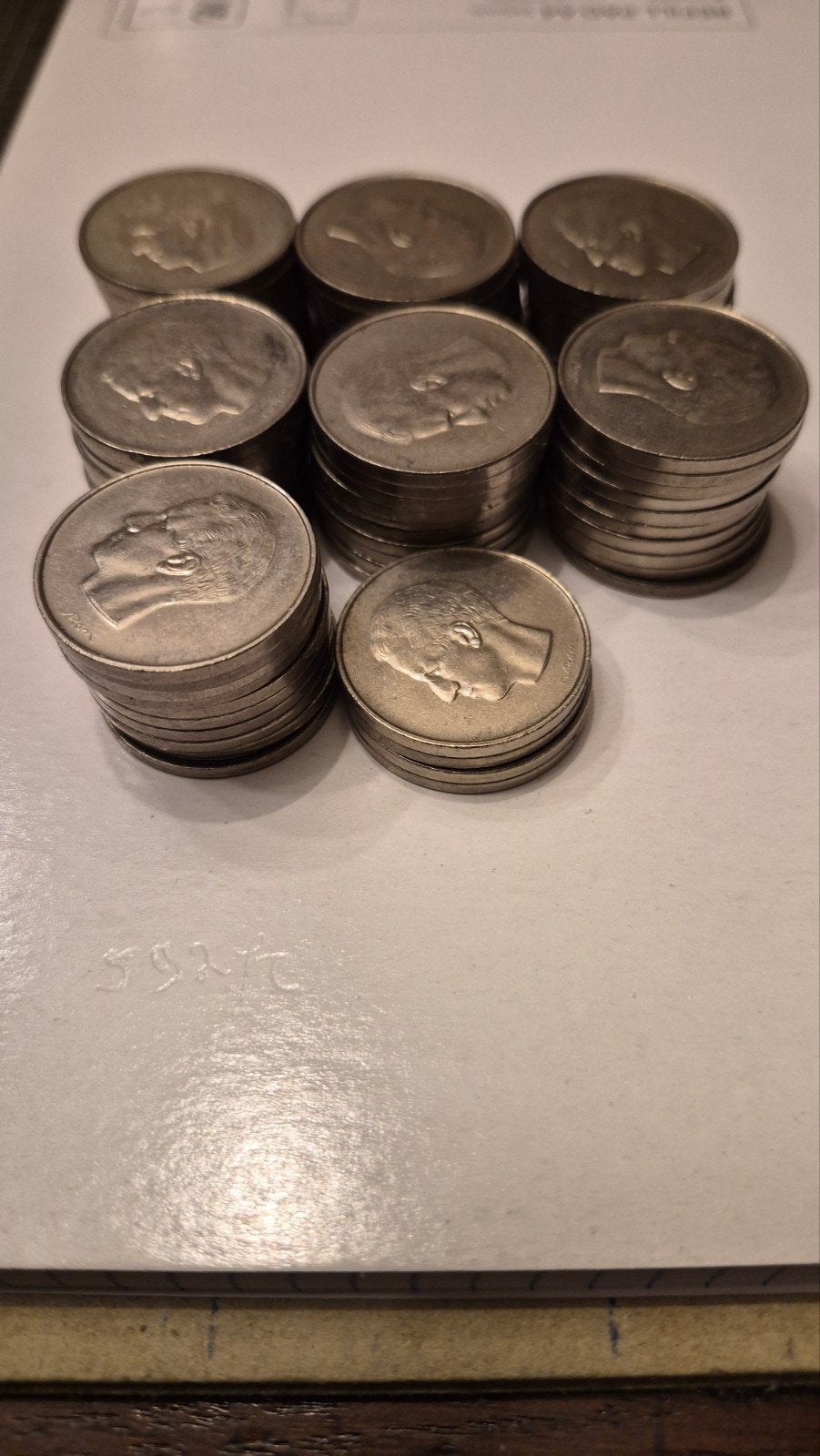 74 munten van 10 frank  zuiver nikkel periode Boudewijn, Postzegels en Munten, Ophalen, Overig, Setje