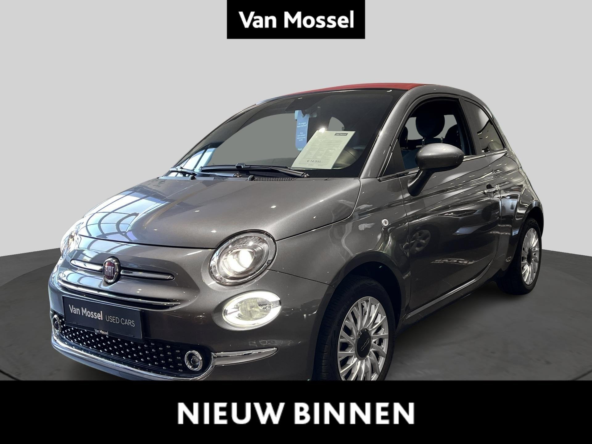 Fiat 500C 1.0 Hybrid 70 (Red), Auto's, Voorwielaandrijving, Stof, Gebruikt, Traction-control