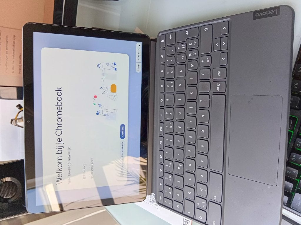 Lenovo IdeaPad Duet Chromebook CT‑X636 nieuwstaat Powerwash, Ophalen, 4 GB of minder, 64 GB, Touchscreen