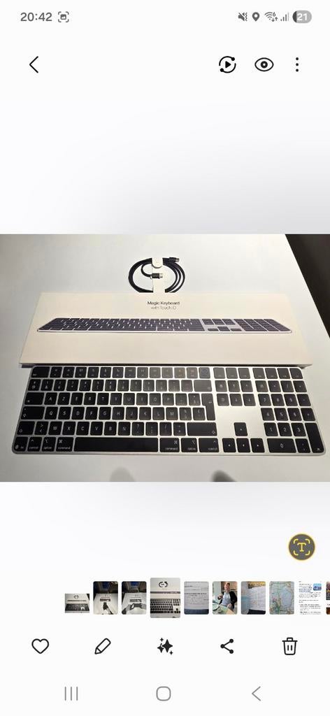 Apple Magic keyboard met touch id+ numeriek, Computers en Software, Toetsenborden, Azerty, Bedraad, Ophalen of Verzenden