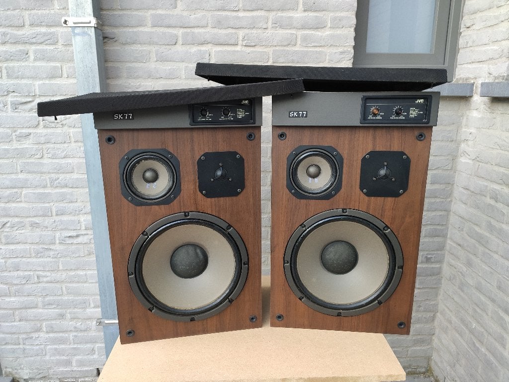 haut-parleurs vintage JVC SK 77, JVC, 60 à 120 watts, Enlèvement, Utilisé