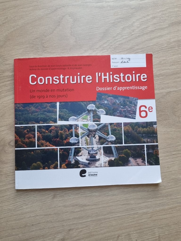 Construire l'Histoire 6e - Dossier d'apprentissage (Erasme), Livres, Livres scolaires, Histoire, Editions erasme, Comme neuf, Enlèvement