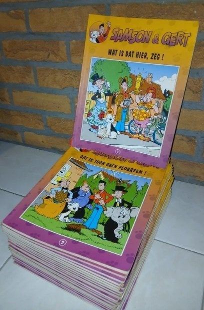 Samson & Gert stripreeks 24 delen, Boeken, Gelezen, Jean-Paul van den Broeck, Complete serie of reeks, Ophalen of Verzenden