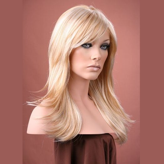 Luxe pruik lang haar razor-cut lichtblond mix model Hannah, Enlèvement ou Envoi, Neuf
