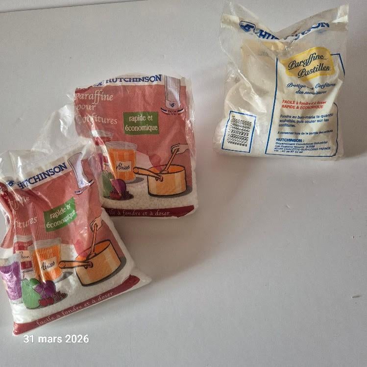 Paraffine vierge neuve pour confiture lot, Hobby & Loisirs créatifs, Bricolage, Neuf, Matériel de bricolage, Compatible avec le tissu