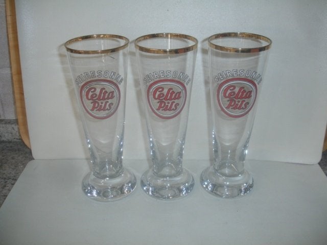 Oud bierglas Celta Pils Meiresonne, brij. Meuresonne, Ophalen of Verzenden, Zo goed als nieuw, Glas of Glazen, Overige merken