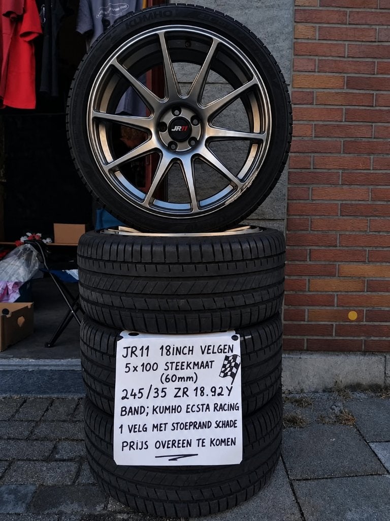 velg jr11 + band kumho sport, Auto-onderdelen, Ophalen, 18 inch, Banden en Velgen, Personenwagen