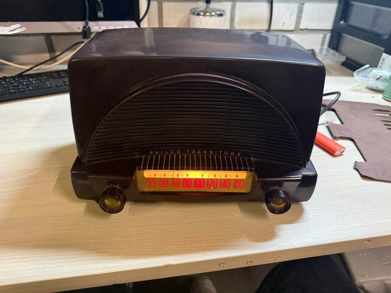 Vintage Philco Transitone buizenradio – getest en werkend, Enlèvement, Comme neuf