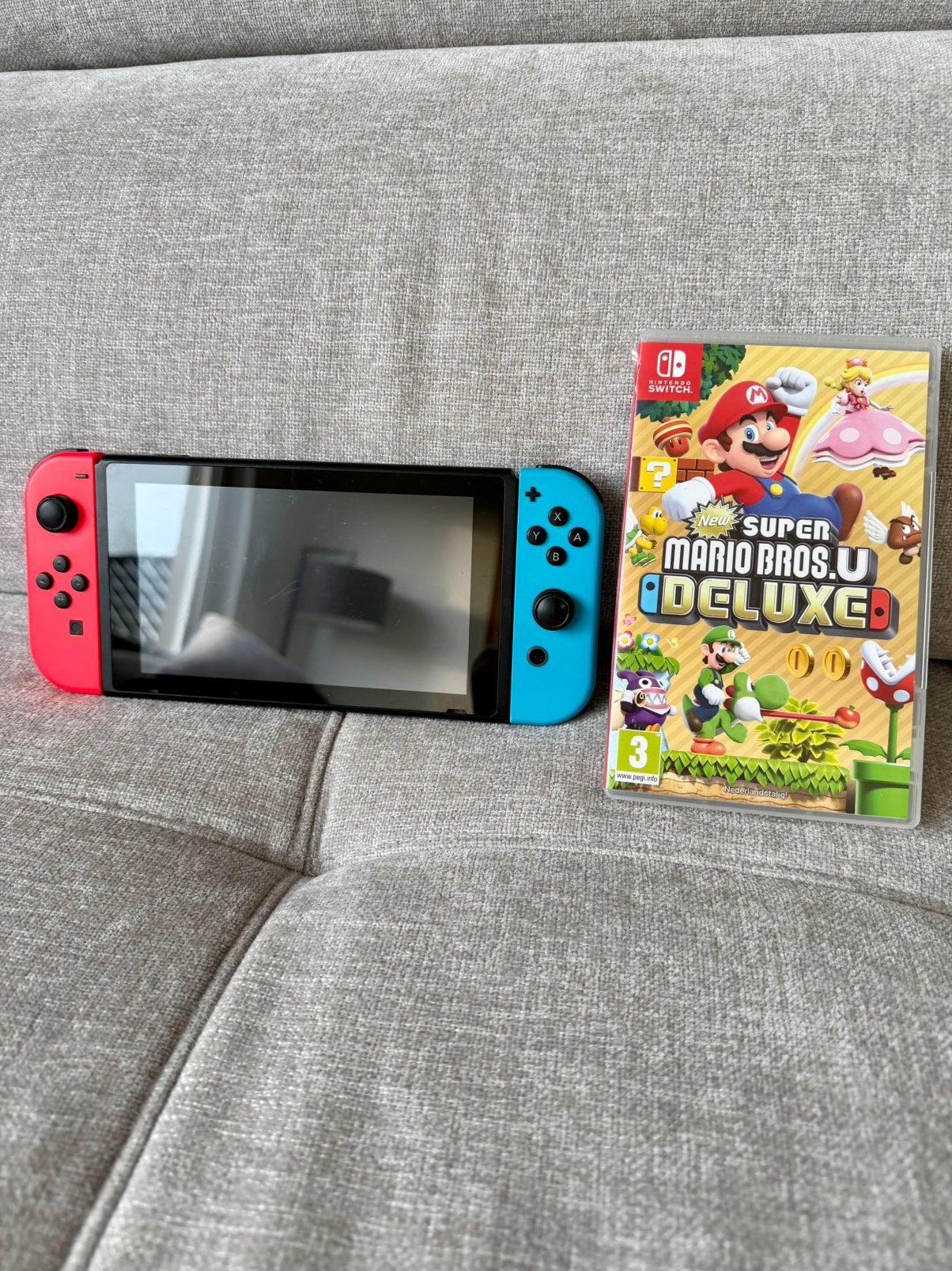 Nintendo Switch + New Super Mario Bros. U Deluxe, Ophalen of Verzenden, Gebruikt, Switch Original