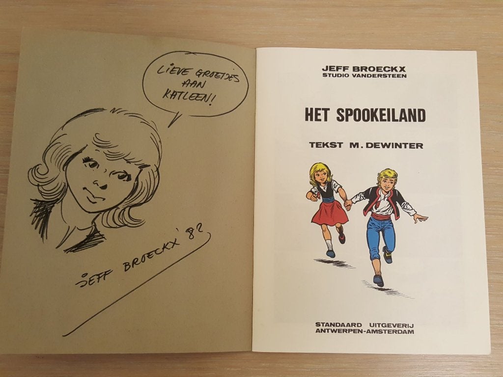 Dag en Heidi 7: Het Spookeiland - 1e druk + tekening Broeckx, Eén stripboek, Ophalen of Verzenden, Zo goed als nieuw, Jeff Broeckx