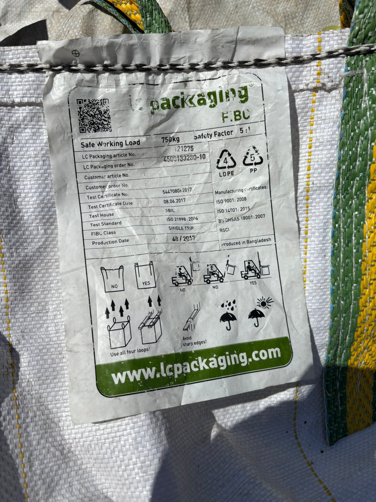 Bigbags - 3 stuks - 1x gebruikt, Ophalen, Zo goed als nieuw