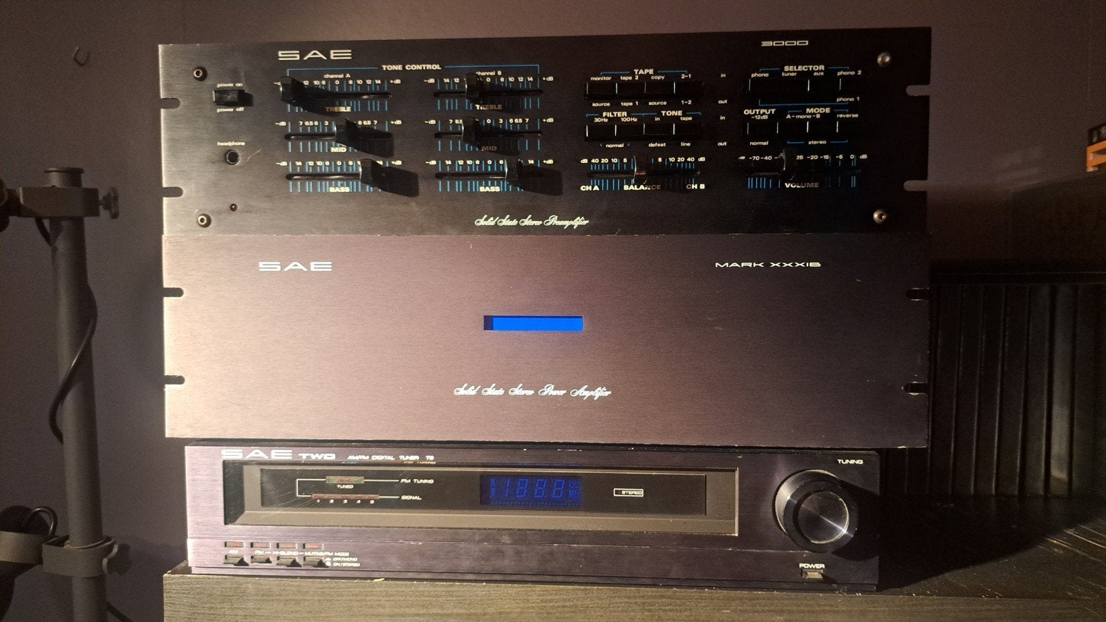 SAE 3000+SAE MARK XXXIB + SAE TWO TUNER, Ophalen of Verzenden, Gebruikt, Minder dan 60 watt