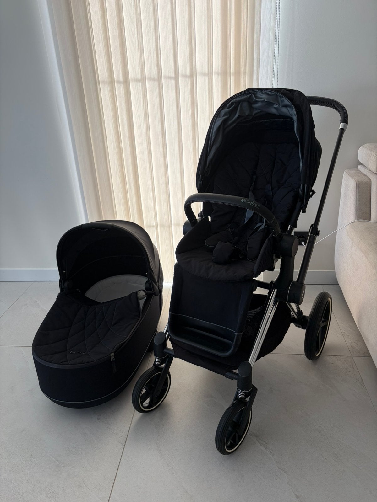 Cybex kinderwagen + reiswieg + regenkap, Ophalen, Zo goed als nieuw, Kinderwagen