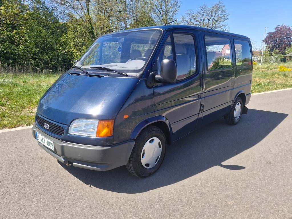 FORD TRANSIT 2.4D BJ 1999  75.534KM 1E EIGENAAR TOPSTAAT.3ZI, Auto's, 4 deurs, Blauw, Grijs, Onderhoudsboekje
