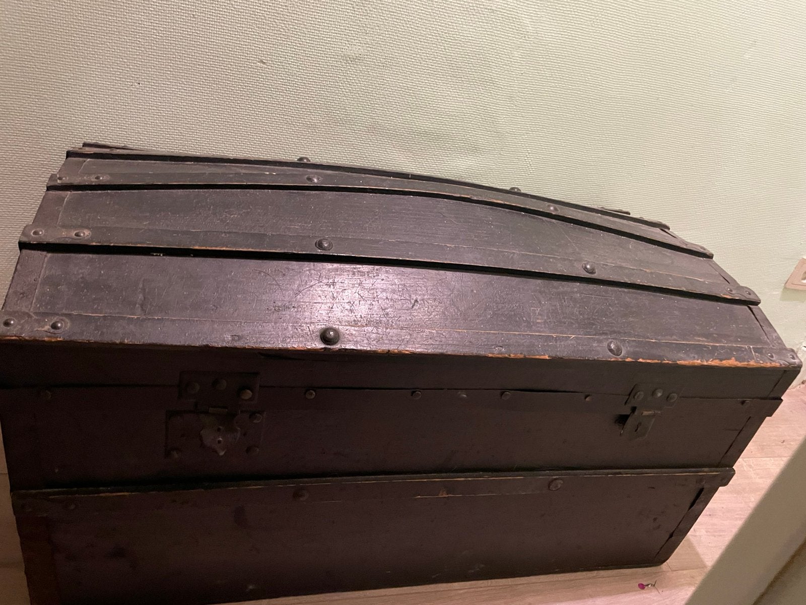 zwarte houten kist, Ophalen, Gebruikt