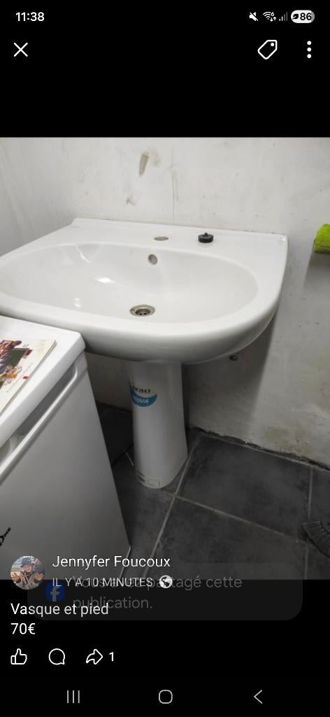 Vasque avec lavabo, Enlèvement, Neuf, Lavabo