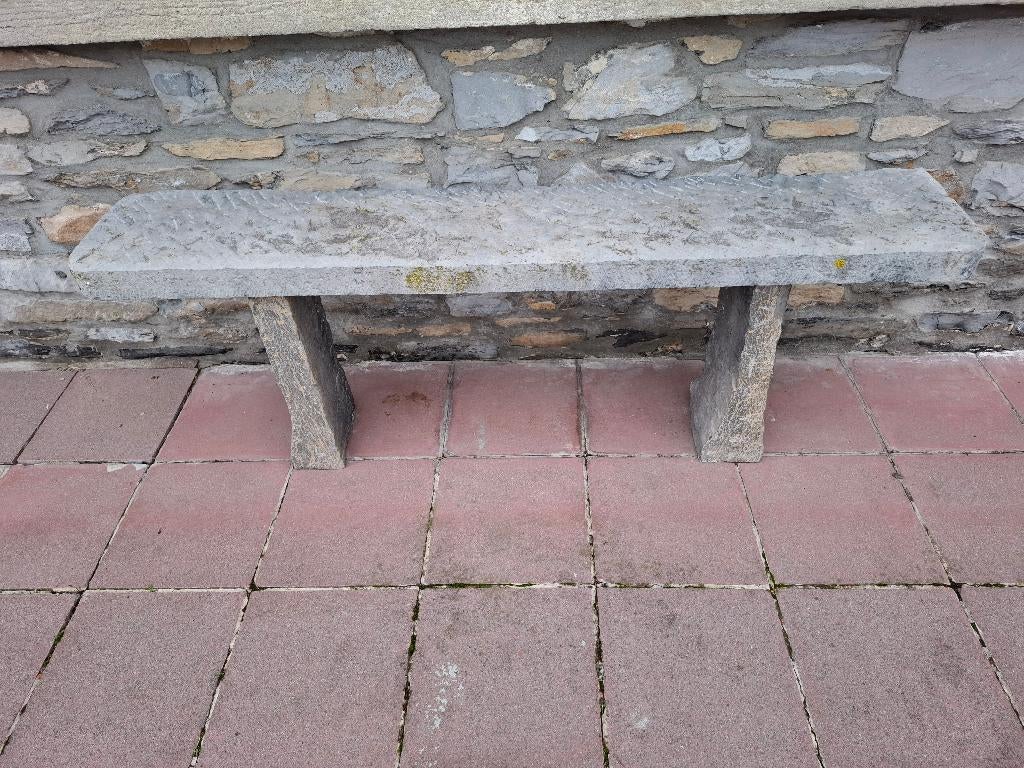 2 Bancs rustique de jardin en vieilles pierres, Enlèvement