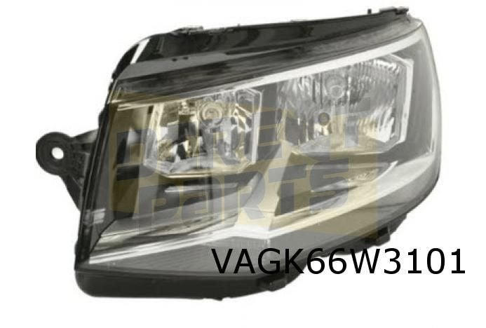Volkswagen T6 (7/15-11/19) Koplamp Rechts halogeen H7 Origin, Neuf, -, Volkswagen, -