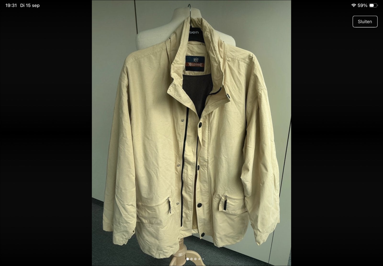 Imperméable Millestone pour homme, Taille 38/40 (M), Enlèvement ou Envoi, Beige, Comme neuf