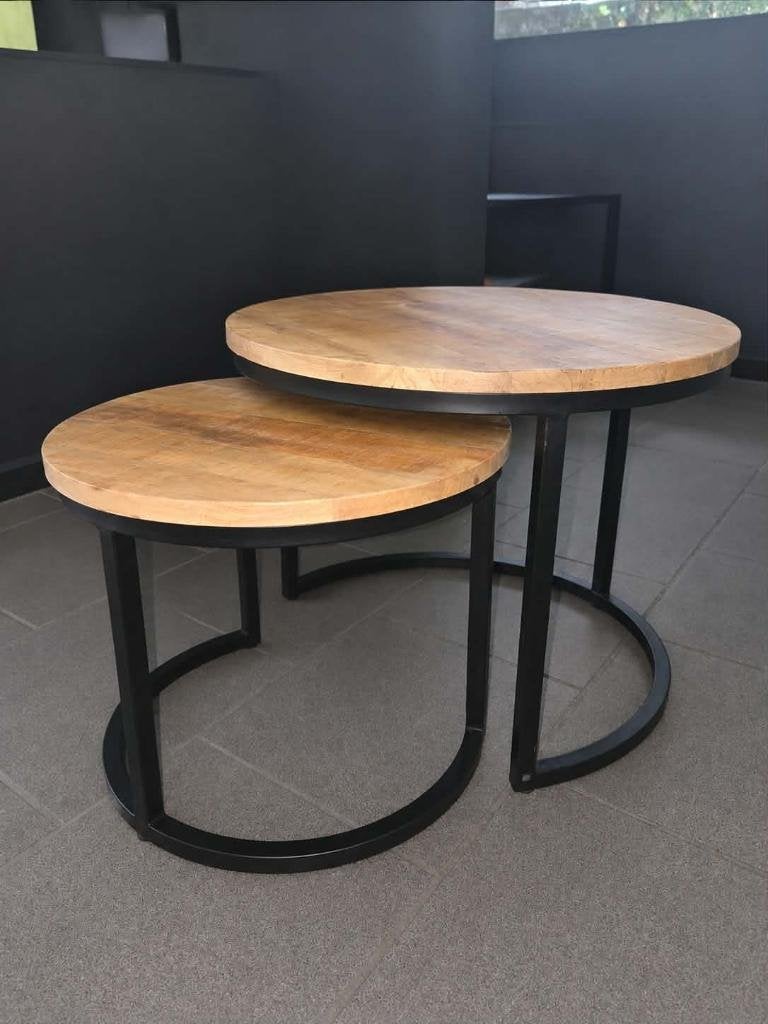 Lot de 2 tables basses gigognes, Maison & Meubles, Rond, Contemporain, Enlèvement, Utilisé