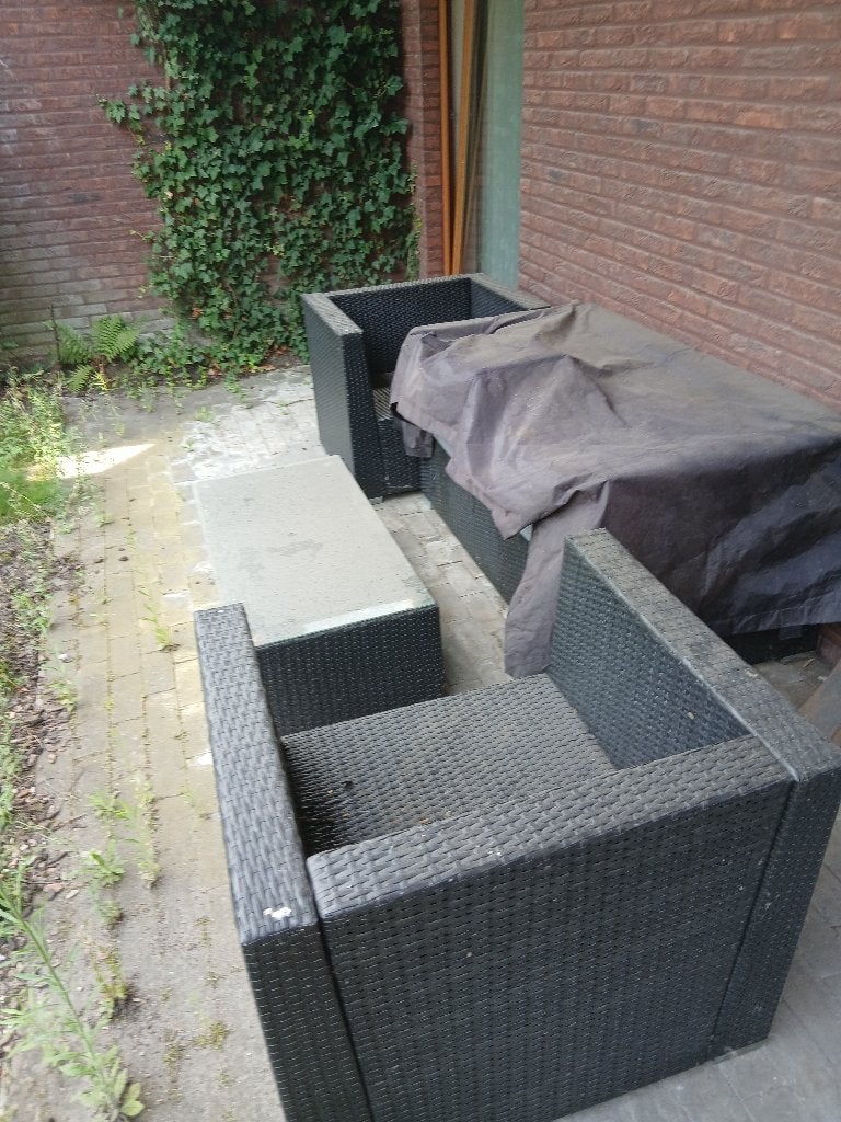 Lounge set 2x1 zit + 2zit en tafel, Tuin en Terras, Ophalen
