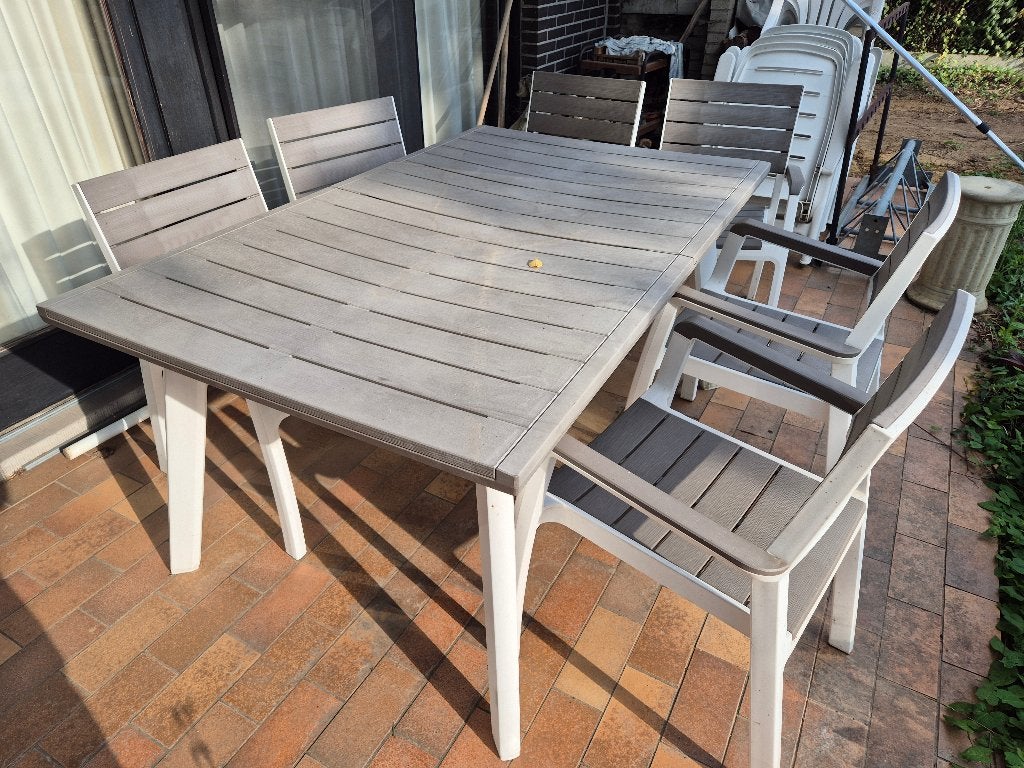 TUINSET pvc, Tuin en Terras, Ophalen, Kunststof, Gebruikt, 6 zitplaatsen