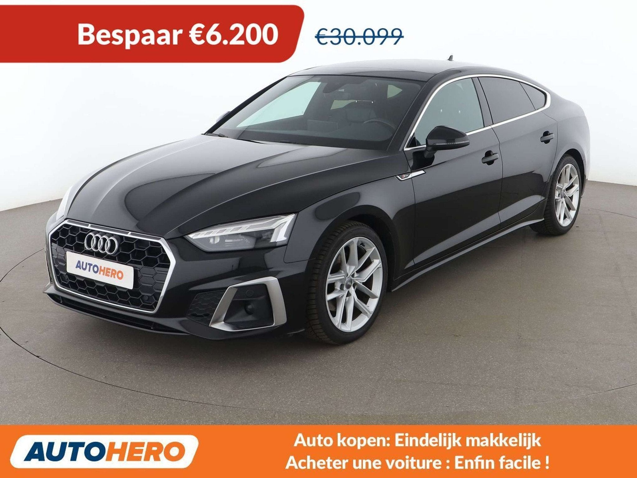 Audi A5 35 TDI Mild-Hybrid S line (bj 2021, automaat), Auto's, Lichtsensor, Gebruikt, Zwart, 5 deurs