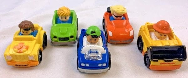Fisher-Price Little People Wheelies voertuigen set 5 auto's, Kinderen en Baby's, Speelgoed | Fisher-Price, Verzenden, Zo goed als nieuw