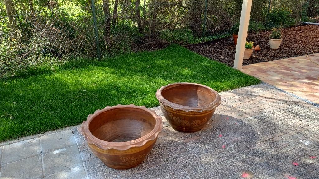Set buiten tuinpotten winterhard, Moins de 30 cm, Rond, Pierre, Enlèvement