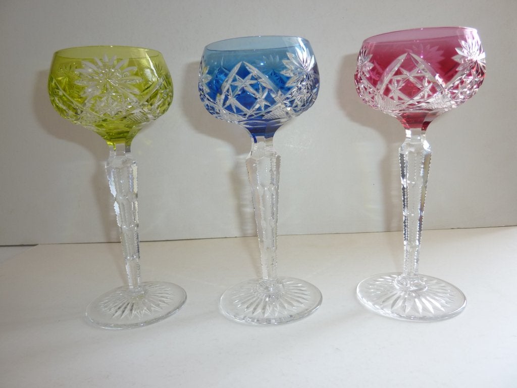 3 verres à vin Val St Lambert Munster, Enlèvement ou Envoi